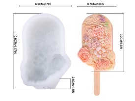 Molde silicona vela o jabon helado con flores